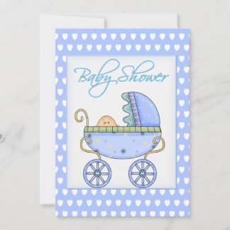 Einladung zum Baby Stroller Boy Shower