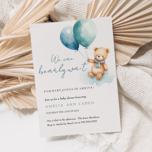 Einladung zum Baby Wait Teddy Bear Boy Baby Shower