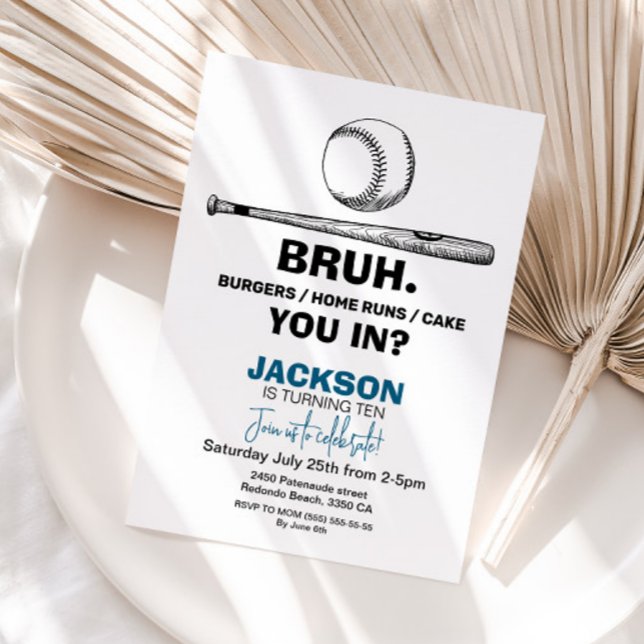 Einladung zum Baseball-Geburtstag - jedes Alter (Baseball invitation)