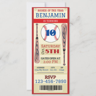 Einladung zum Baseball Themenevent Ticket Geburtst