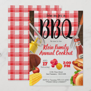 Einladung zum BBQ oder Picknick für Grillfest