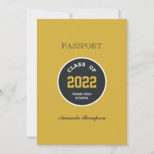 Einladung zum Black and Gold Abschluss Passport Fo