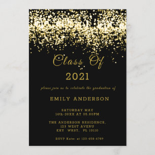 Einladung zum Black and Gold Glitzer Abschluss 202