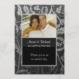 Einladung zum Black & Silver Damask Foto