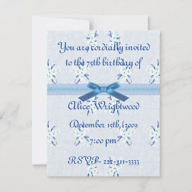 Einladung zum Blumengeburt (Vorderseite)