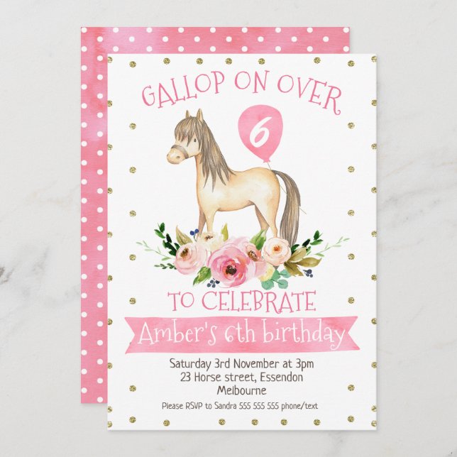 Einladung zum Blumenpferd (Vorne/Hinten)