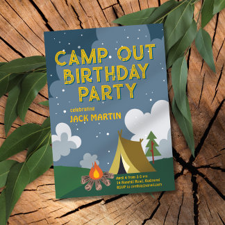 Einladung zum Camp Out zum Geburtstag