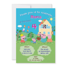 Einladung zum Cartoon-Schwein-Thema. Kinderparty.