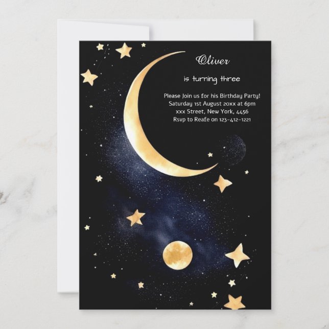 Einladung zum Celestial Geburtstag (Vorderseite)