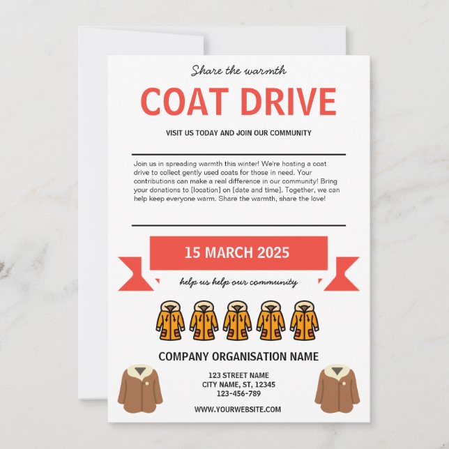 Einladung zum Coat Drive (Vorderseite)
