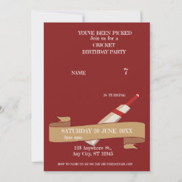 Einladung zum Cricket Birthday Party-Sport