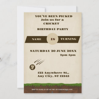 Einladung zum Cricket Birthday Party-Sport