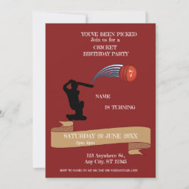 Einladung zum Cricket Birthday Party-Sport
