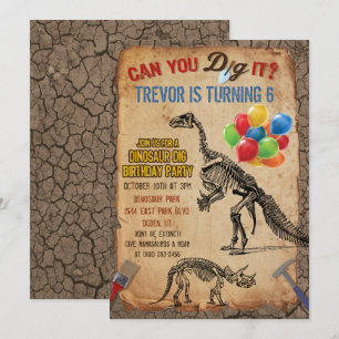 EINLADUNG ZUM DINOSAURIER-GEBURTSTAGSFEIER FÜR JED