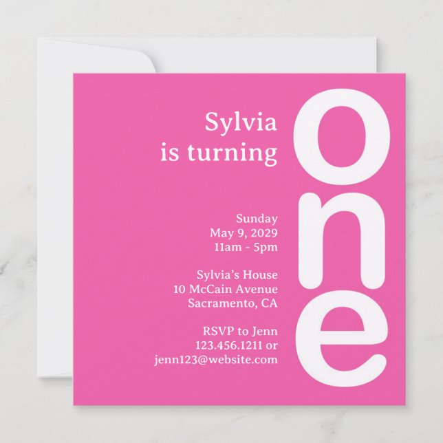 Einladung zum ersten Geburtstag (Vorderseite)