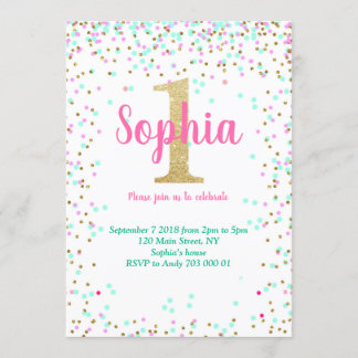 Einladung zum ersten Geburtstag 1. Einladung Girl 