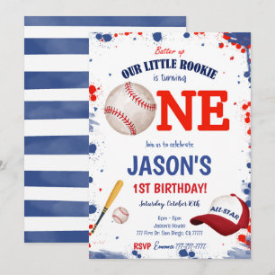 Einladung zum ersten Geburtstag Baseball 