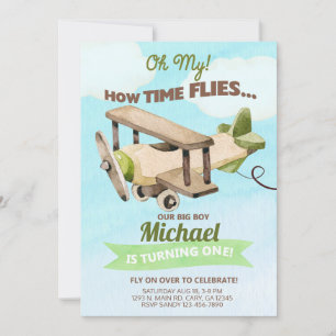 Einladung zum ersten Geburtstag des Flugzeugs. Ein