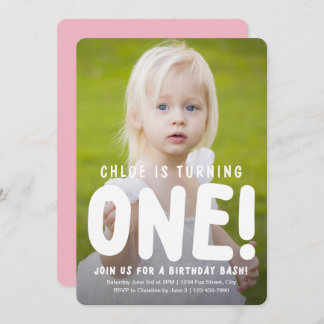 Einladung zum ersten Geburtstag des vertikalen Fot