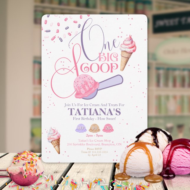 Einladung zum ersten Geburtstag eines großen Scoop (Von Creator hochgeladen)