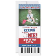 Einladung zum ersten Geburtstag im Baseball