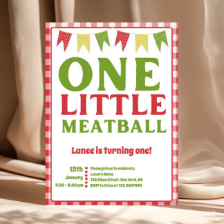 Einladung zum ersten Geburtstag: One Little Meatba