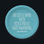 Einladung zum ersten Geburtstag Pappteller<br><div class="desc">Herzlichen Glückwunsch zur Geburtstagsparty Ihres neuen Chefs! Personalisierte Teller für das 1. Geburtstagsjubiläum. Machen Sie Ihre eigene Geburtstagsparty! Das im Hintergrund verwendete Muster heißt "Bishamon-kikkou", ein schönes Muster. In Japan wird sie oft benutzt, um für das gesunde Wachstum von Jungen zu beten. Es ist ein perfektes Party-Thema für Ihr Baby....</div>