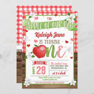 Einladung zum ersten Geburtstag von Apple - Apfel 