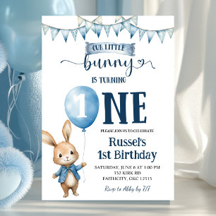 Einladung zum ersten Geburtstag von Blue Little Bu