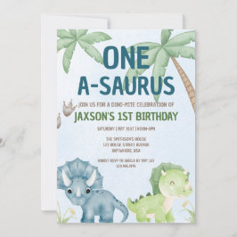 Einladung zum ersten Geburtstag von ONE-A-SAURUS D