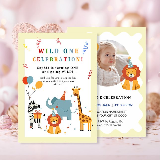 Einladung zum ersten Geburtstag - Wild One (Von Creator hochgeladen)