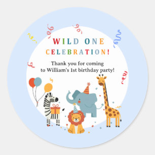 Einladung zum ersten Geburtstag - Wild One Runder Aufkleber