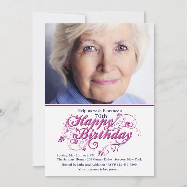 Einladung zum Extravaganten Foto zum Geburtstag (Vorderseite)