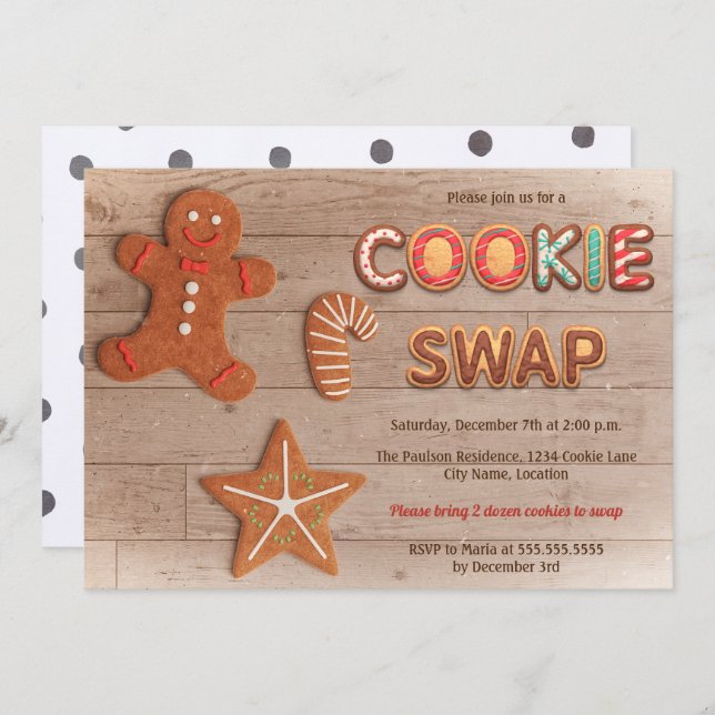 Einladung zum Feiertag-Cookie-Swap (Vorne/Hinten)
