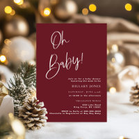 Einladung zum Festen Burgundy Red Baby Shower