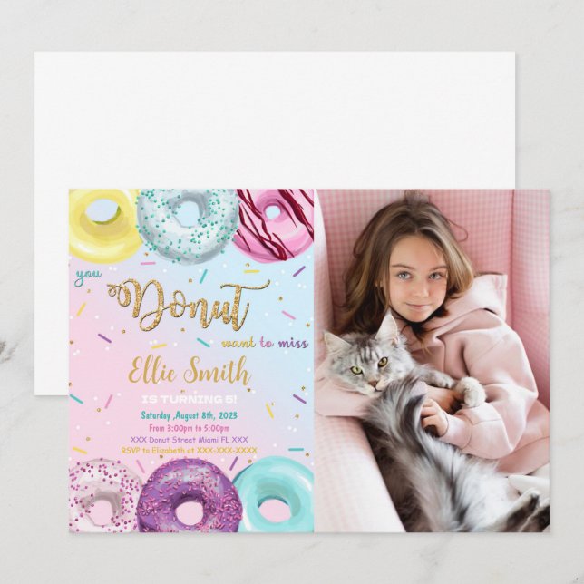 Einladung zum Foto der Wasserfarbe Donut (Vorne/Hinten)