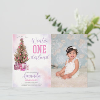 Einladung zum Foto im Winter Onederland zum Geburt