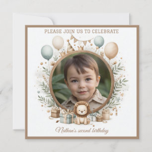 Einladung zum Foto Lion Cub Frame am Geburtstag