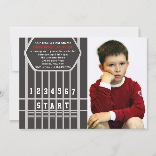 Einladung zum Foto "Track and Field Start Line" (Vorderseite)