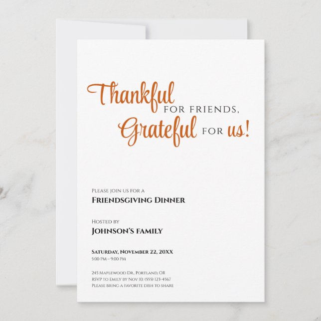 Einladung zum Friendsgiving (Vorderseite)
