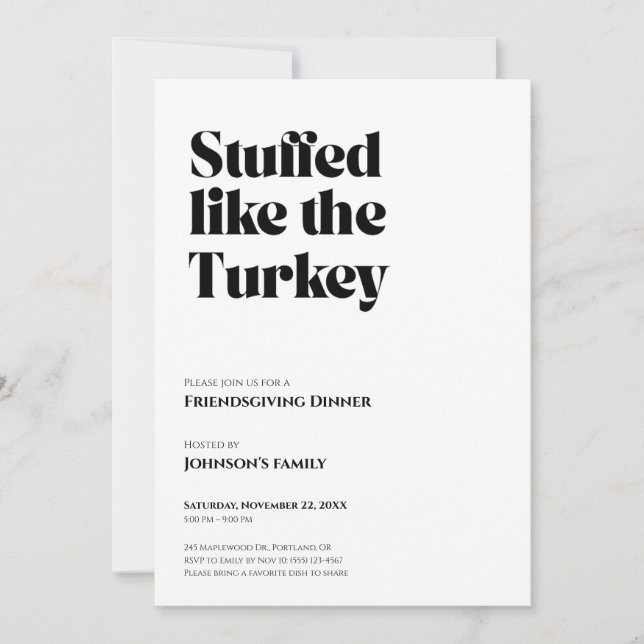 Einladung zum Friendsgiving (Vorderseite)