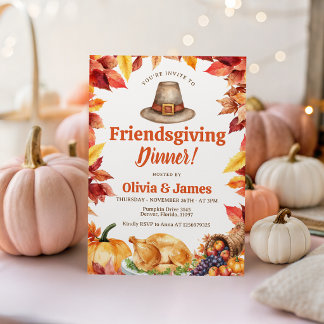 Einladung zum Friendsgiving-Dinner mit Pilgerhut