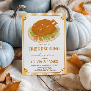 Einladung zum Friendsgiving-Truthahn im Vintage-Ra