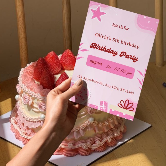 Einladung zum fünften Geburtstag für Mädchen (Von Creator hochgeladen)