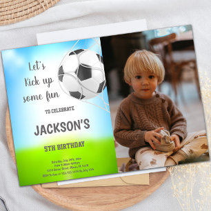 Einladung zum Fußball zum Geburtstag mit Foto