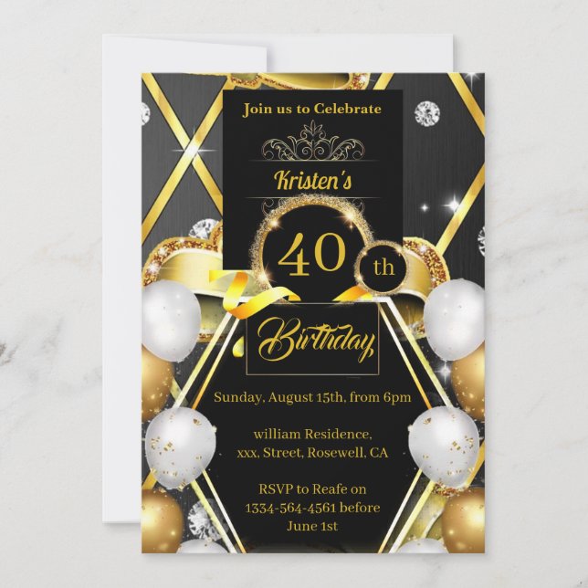 Einladung zum Geburtstag (Vorderseite)