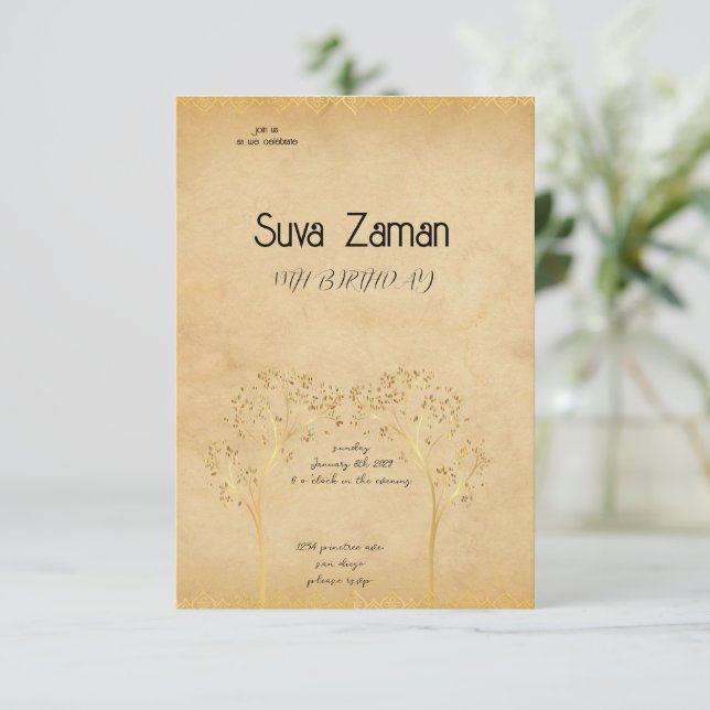 Einladung zum Geburtstag (Stehend Vorderseite)