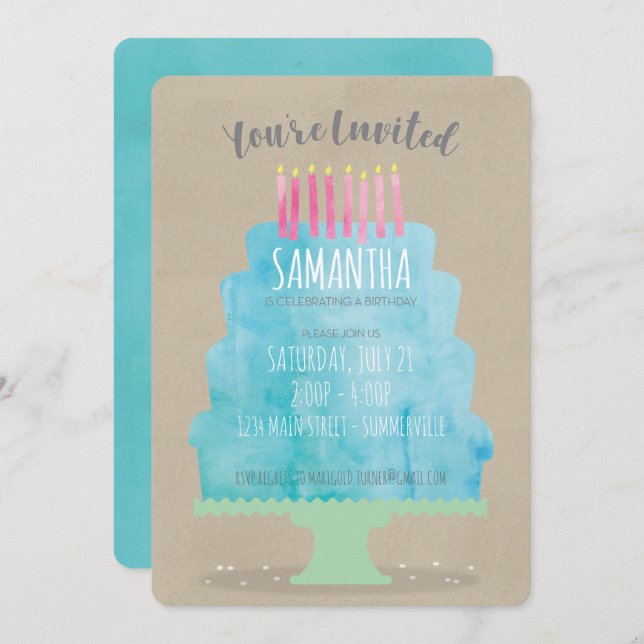 Einladung zum Geburtstag (Vorne/Hinten)