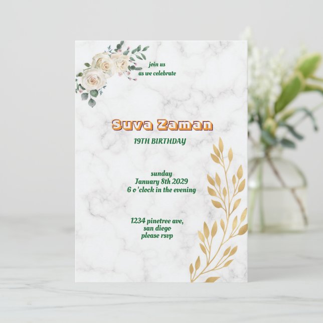 Einladung zum Geburtstag (Stehend Vorderseite)