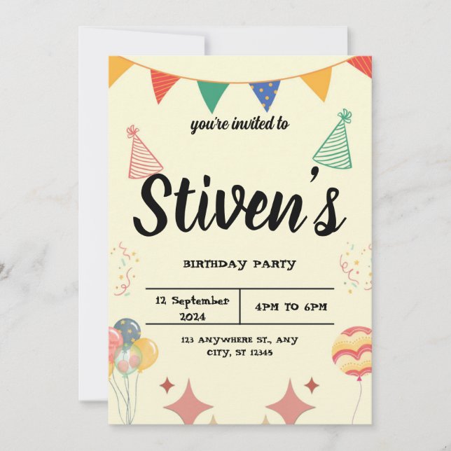 Einladung zum Geburtstag (Vorderseite)